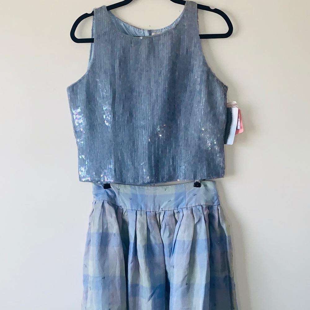 Gorgeous Adrianna Papell Blue Top with skirt